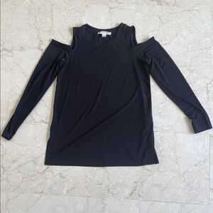 Michael Kors Black Long Sleeve Cut Out Blouse